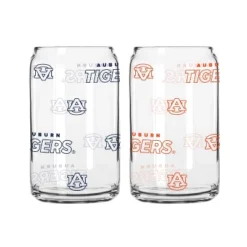 NCAA Auburn Tigers 2pk Glass Can - 16oz: Stemless Pint Glasses, Specialty Beer Glasses