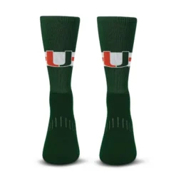 NCAA Miami Hurricanes Streak Team Color Crew Socks - L