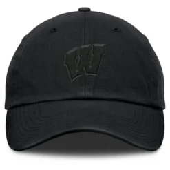 NCAA Wisconsin Badgers Unstructured Black Tonal Cotton Hat