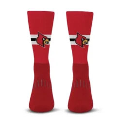 NCAA Louisville Cardinals Streak Team Color Crew Socks - L