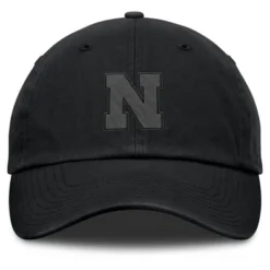 NCAA Nebraska Cornhuskers Unstructured Black Tonal Cotton Hat