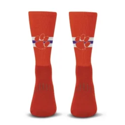 NCAA Clemson Tigers Streak Team Color Crew Socks - L