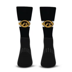 NCAA Iowa Hawkeyes Streak Team Color Crew Socks - L