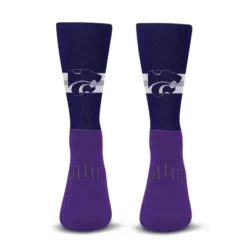 NCAA Kansas State Wildcats Streak Team Color Crew Socks - L
