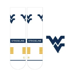 NCAA West Virginia Mountaineers Premium Knit Crew Socks - White