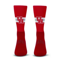 NCAA Houston Cougars Streak Team Color Crew Socks - L