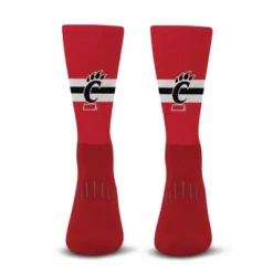 NCAA Cincinnati Bearcats Streak Team Color Crew Socks - L