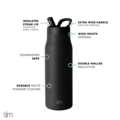 NCAA Colorado Buffaloes Simple Modern Mesa Stainless Water Bottle - 34oz