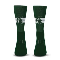 NCAA Michigan State Spartans Streak Team Color Crew Socks - L