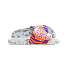 NCAA Clemson Tigers Slydr Pro White Sandals - Purple