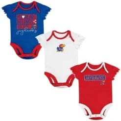 NCAA Kansas Jayhawks Infant Girls' 3pk Bodysuit Set -Nacc GUEST d8f90e4e 1b07 41ca b8e6 31c7c821469f