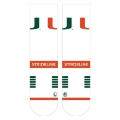 NCAA Miami Hurricanes Premium Knit Crew Socks - White