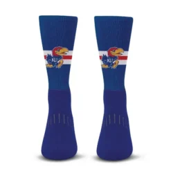 NCAA Kansas Jayhawks Streak Team Color Crew Socks - L